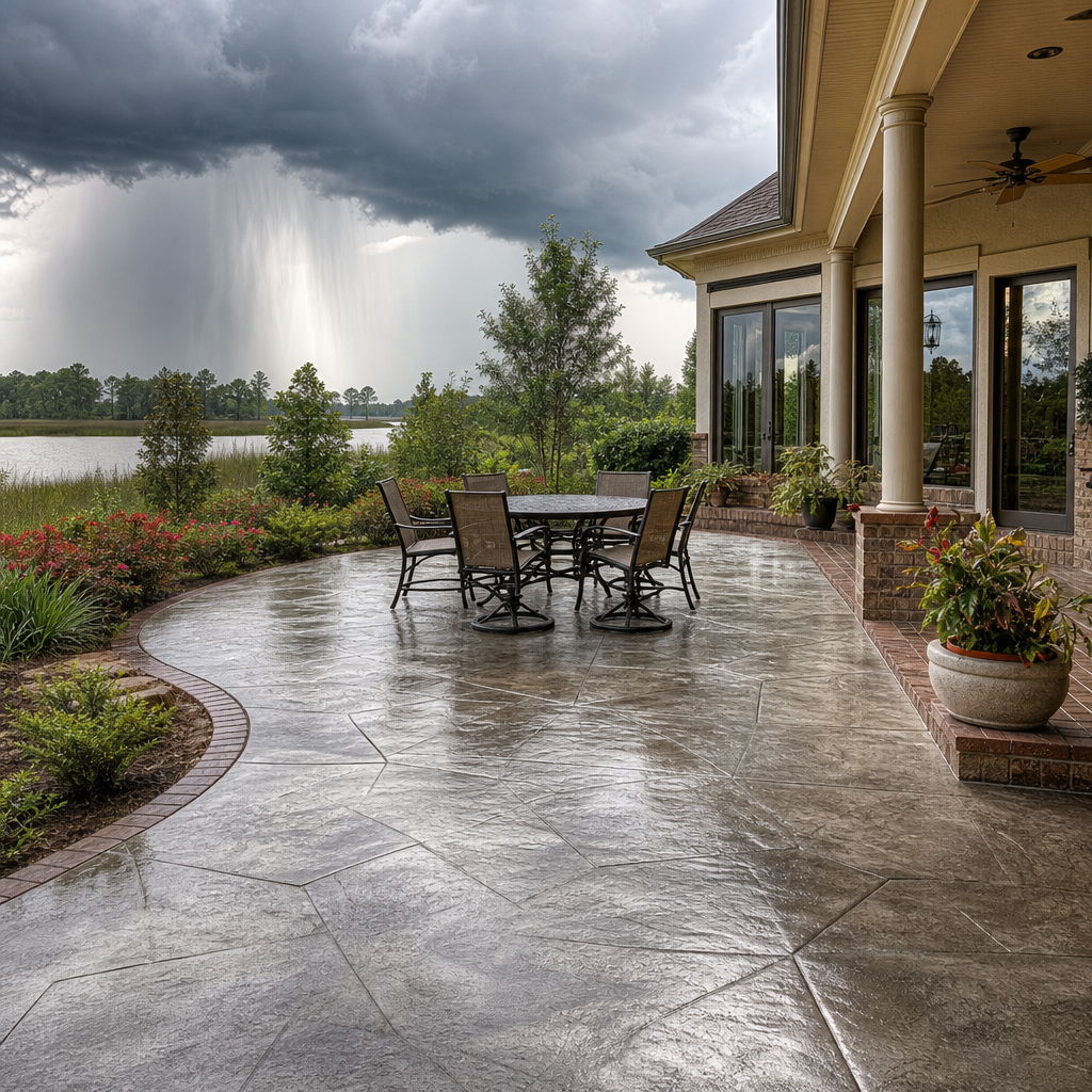 Weather-Resistant Decorative Concrete Patios Built for Louisiana’s Hot, Humid Climate