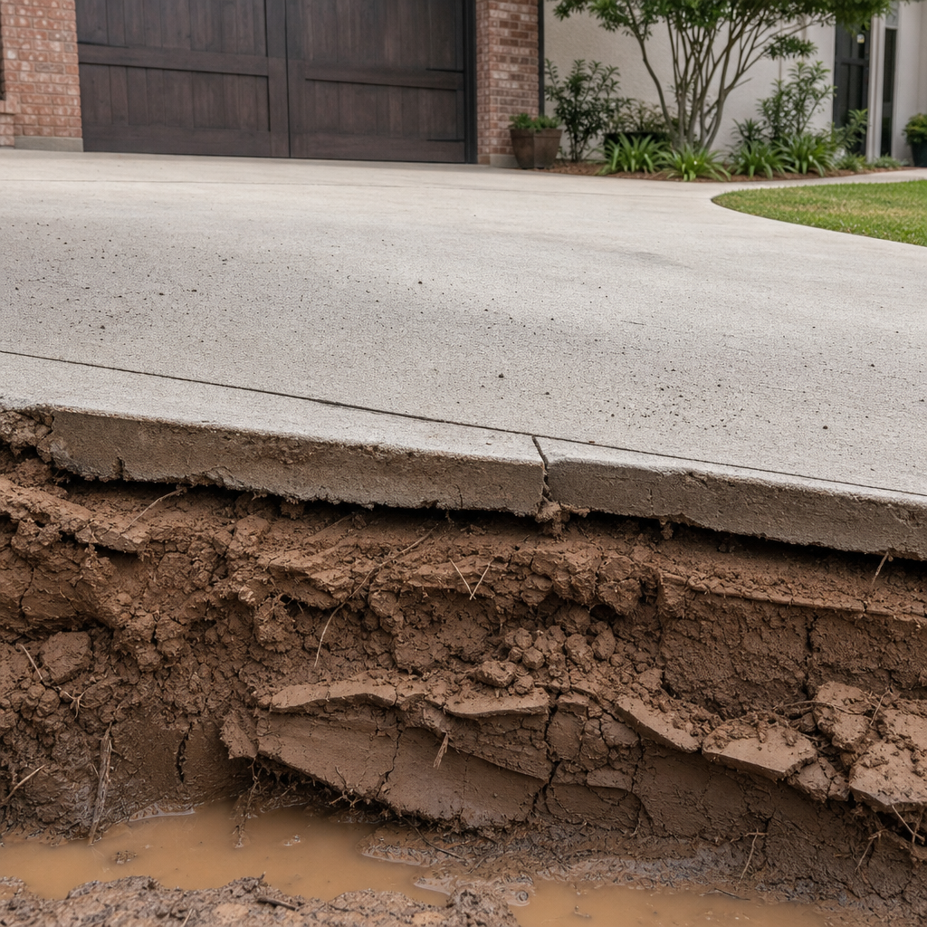 Repairing Sunken Concrete Driveways in Lafayette’s Clay Soil