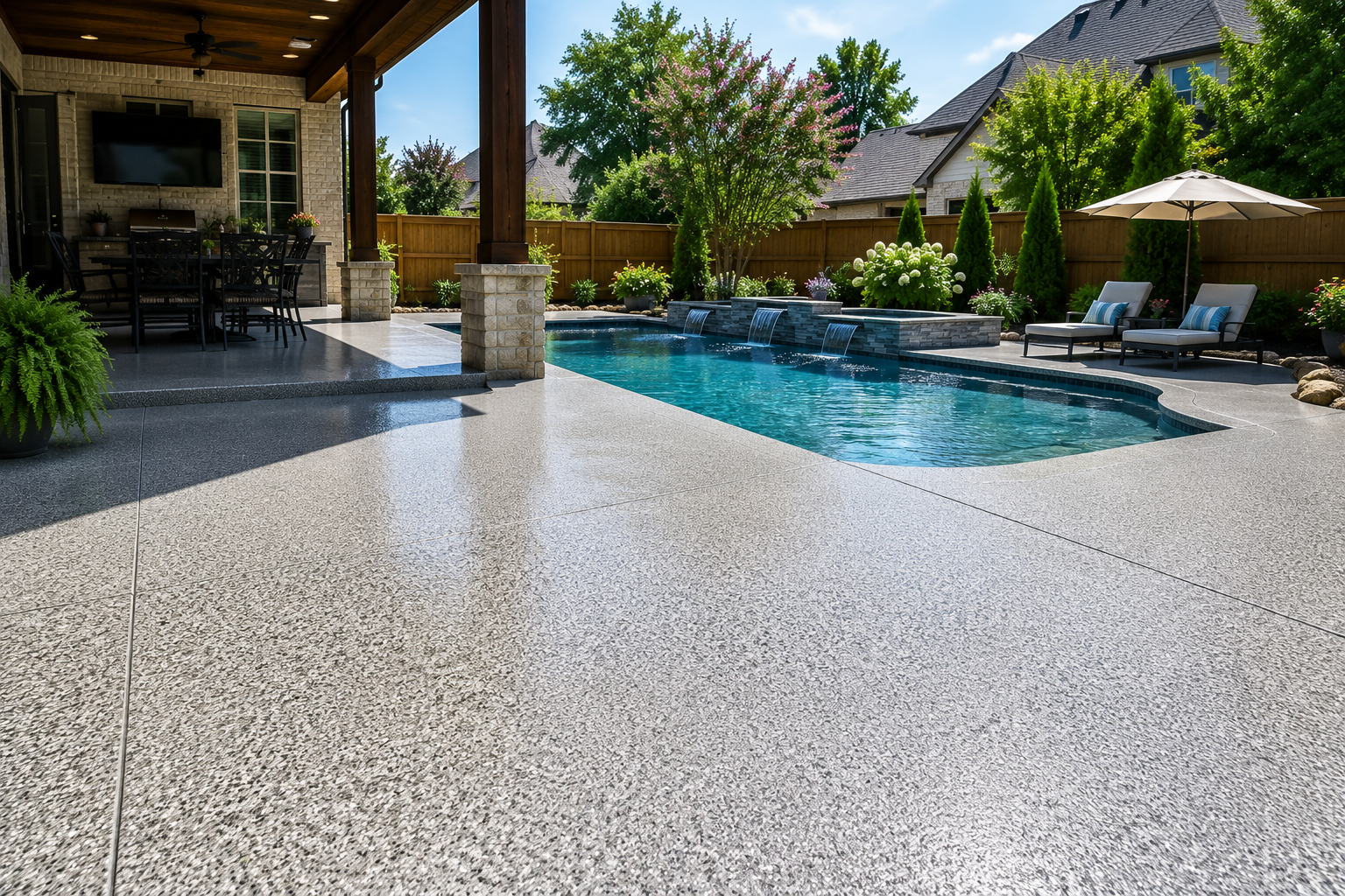 Patio and pool deck concrete coatings Lafayette LA