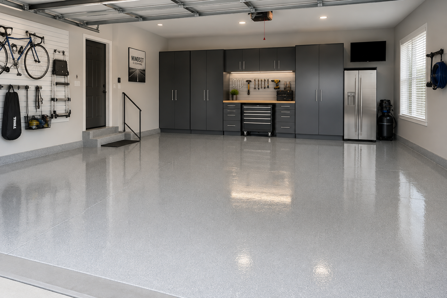 Solid color epoxy floor coating in Lafayette Louisiana