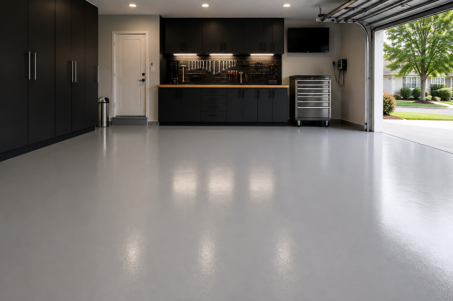 Solid color garage floor coating Lafayette Louisiana