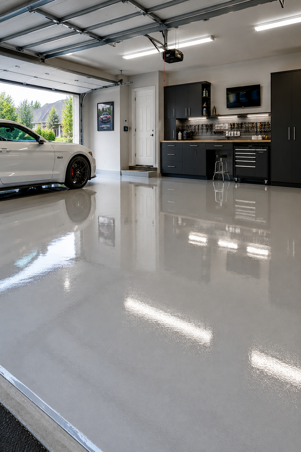 High gloss polyaspartic flooring in Lafayette LA