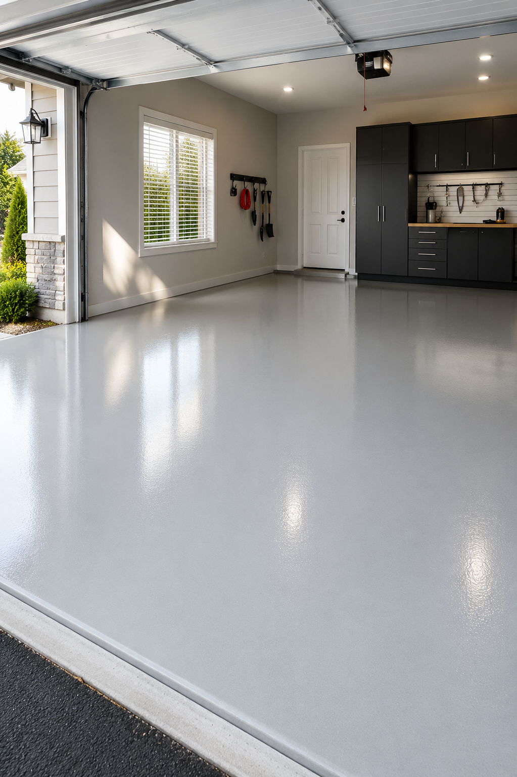 Solid color polyaspartic floor coating in Lafayette Louisiana