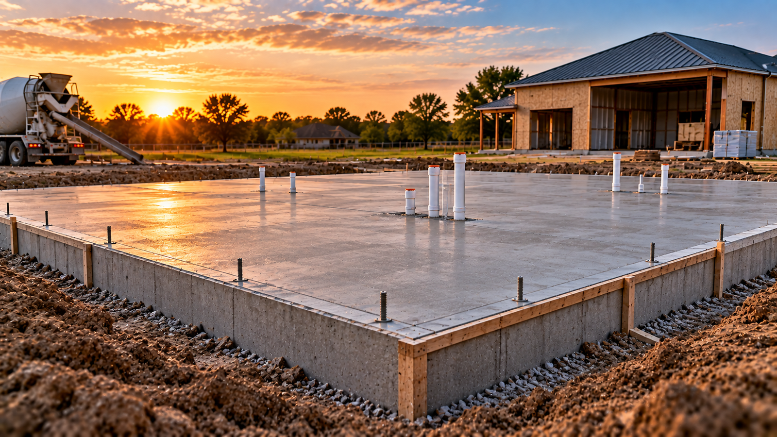 Monolithic concrete slab foundation contractor Lafayette LA