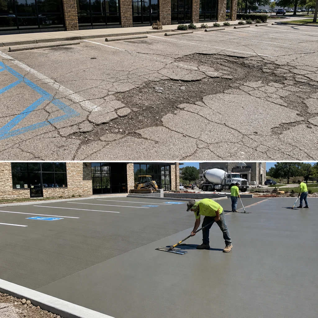 DIY Parking Lot Repairs vs Professional Concrete Construction in Lafayette