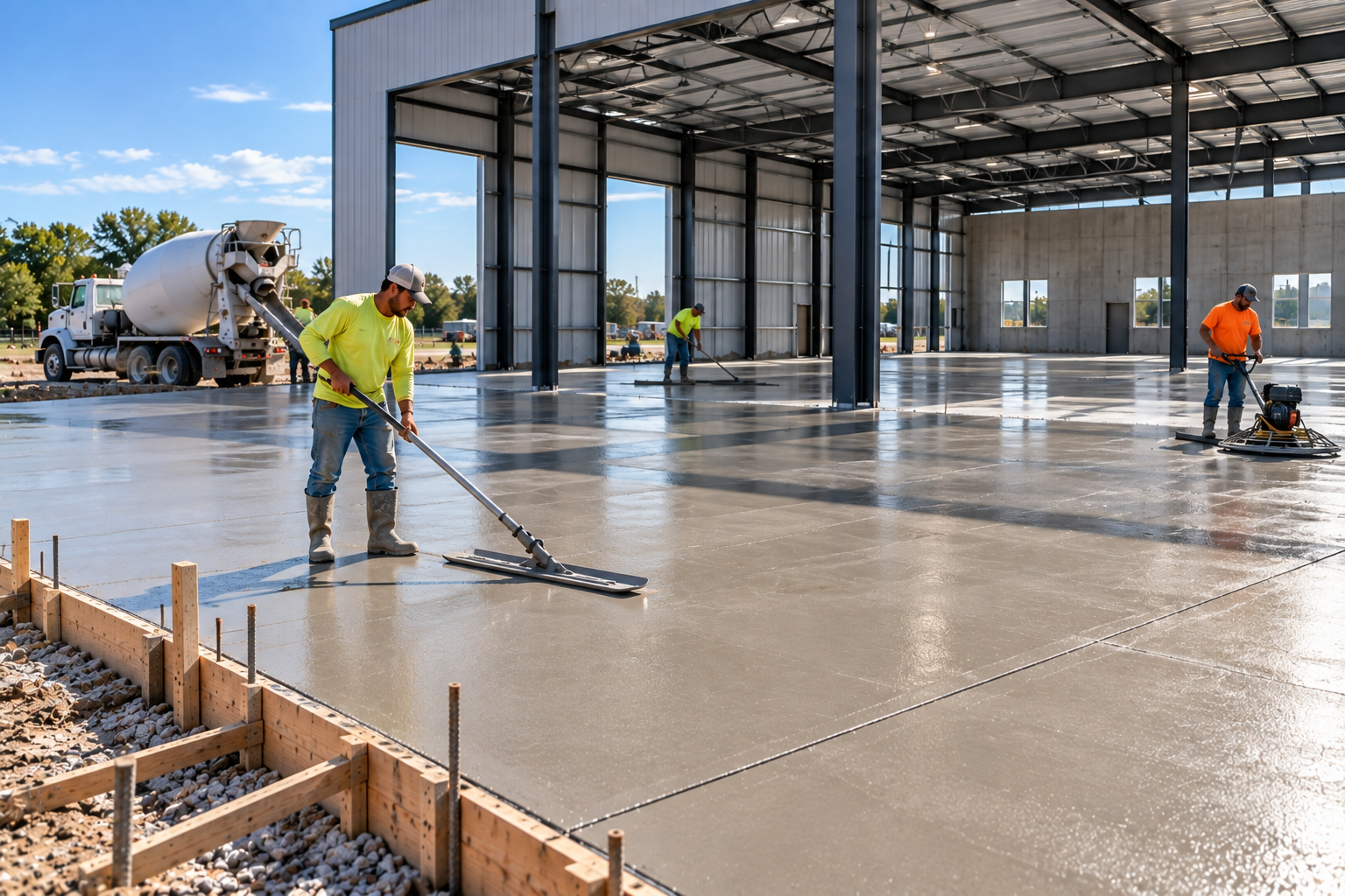 Commercial concrete slab contractor Lafayette Louisiana