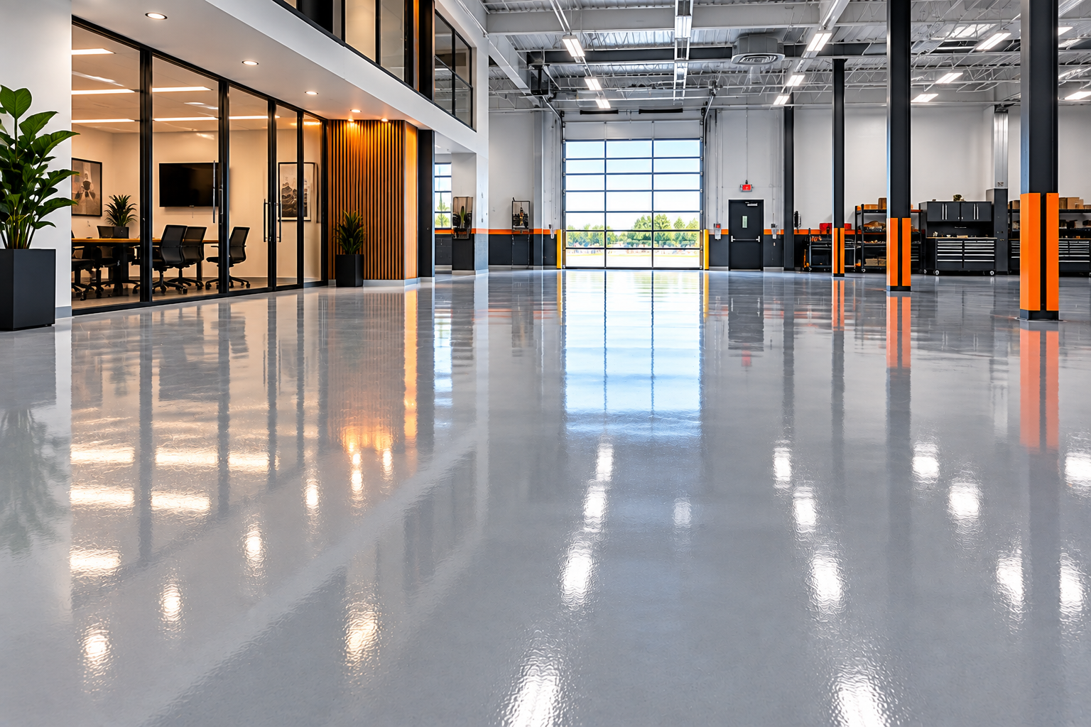 Commercial epoxy floor coating