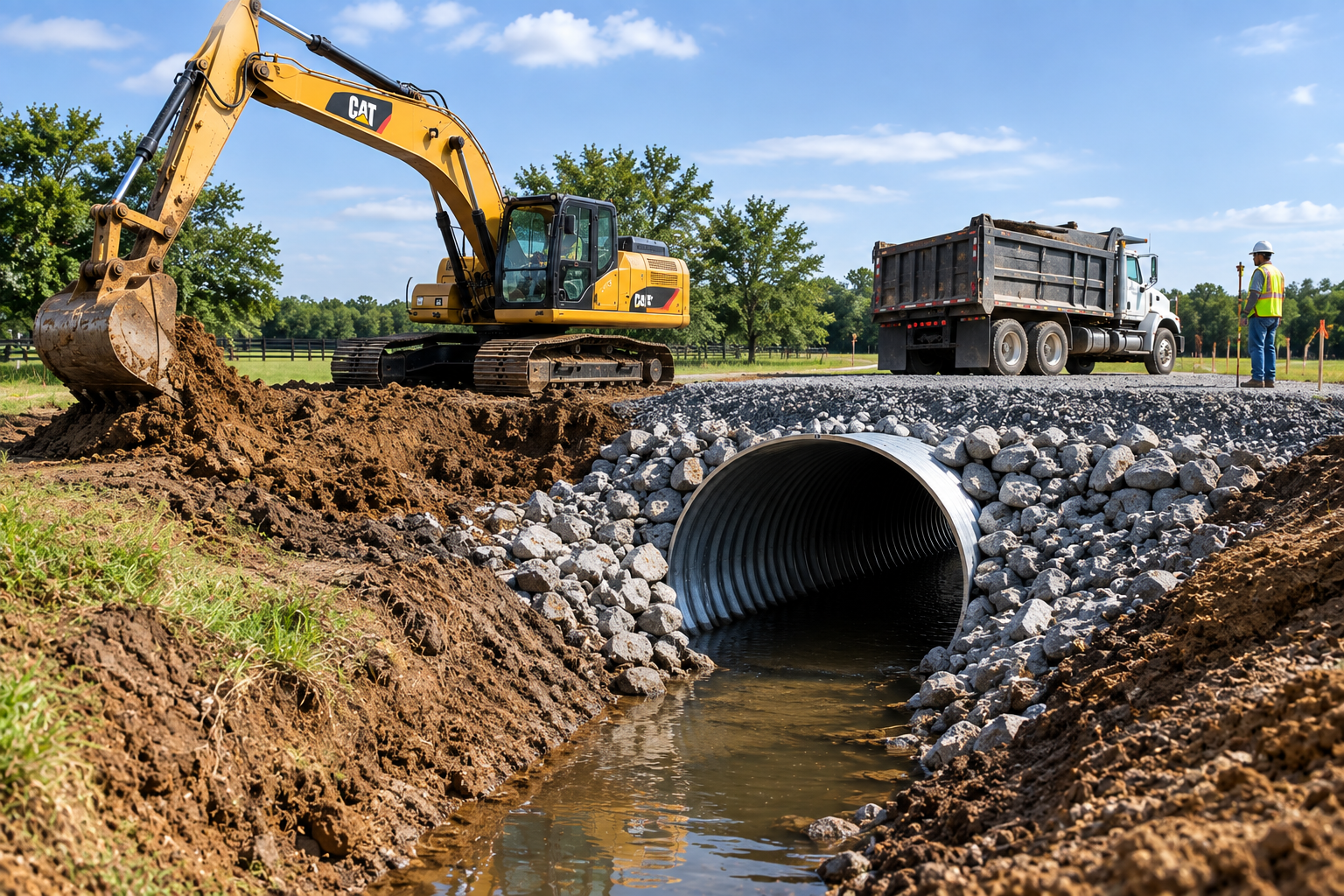 Drainage and culvert dirt work in Lafayette Louisiana