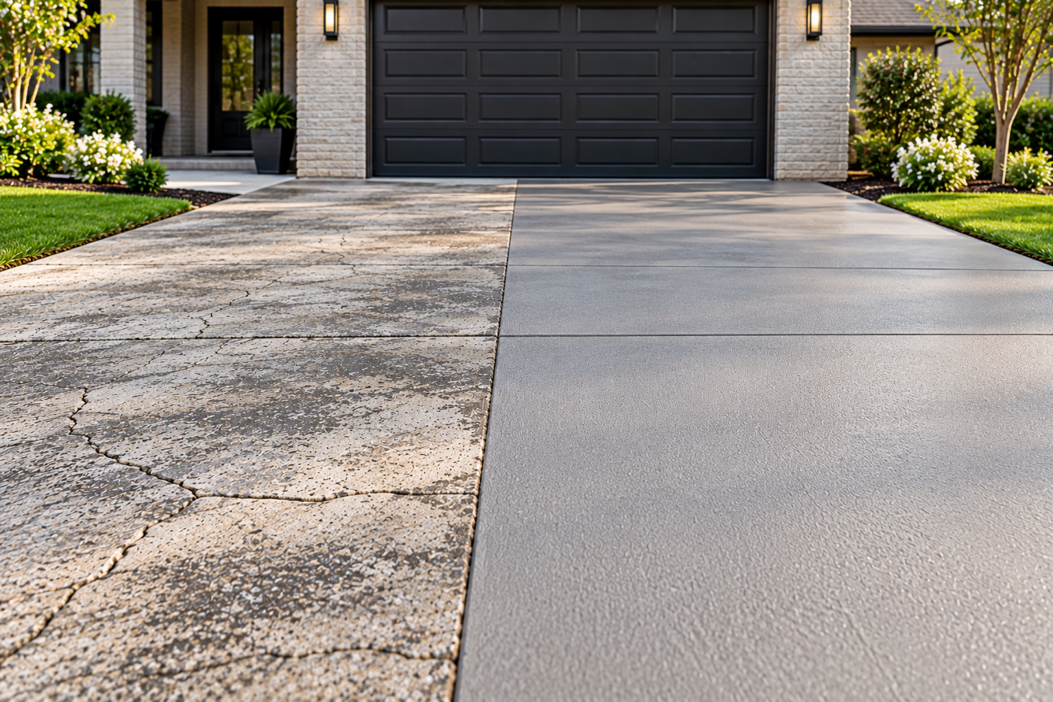 Professional concrete driveway resurfacing