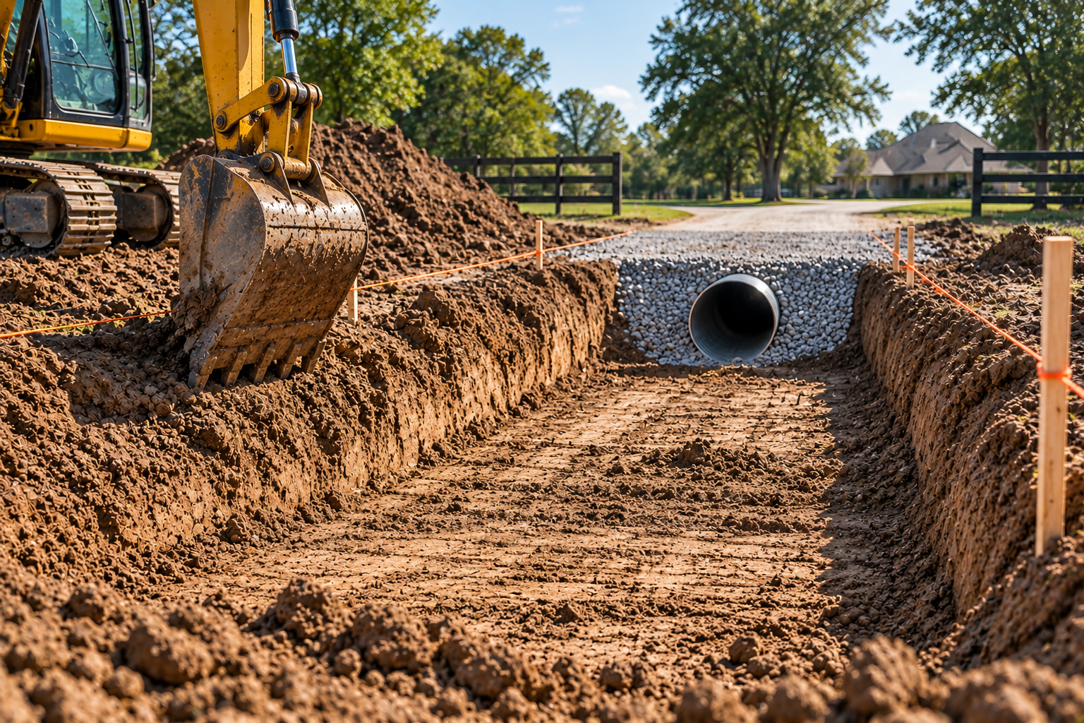 Culvert excavation and site preparation in Lafayette Louisiana