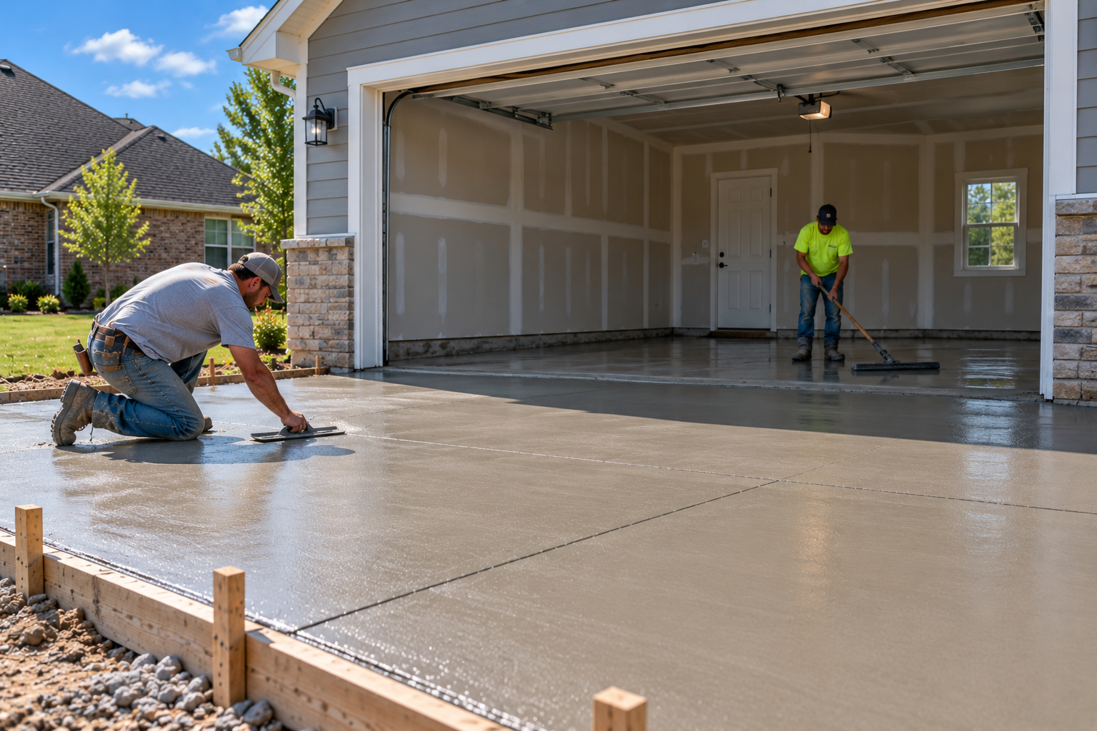 Garage concrete slab contractor in Lafayette LA