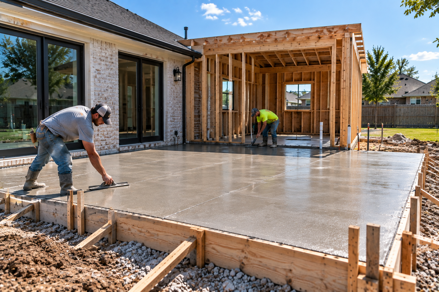 Concrete slab for home addition in Lafayette LA