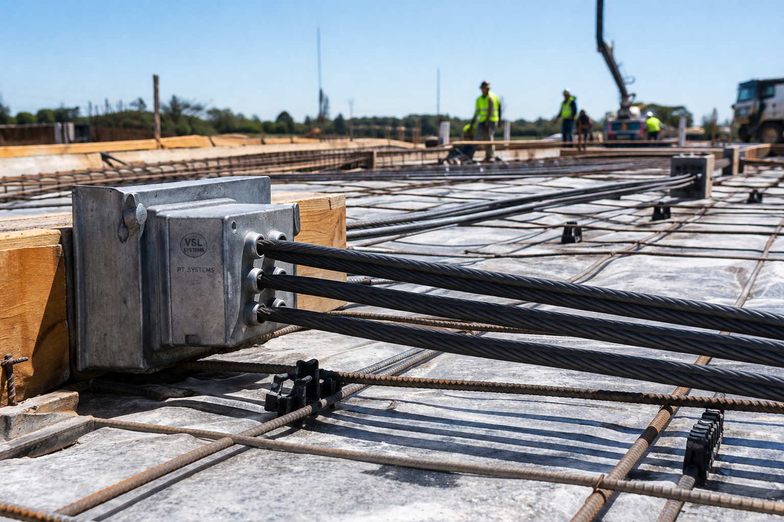 Post-tension cable installation for concrete slab in Lafayette Louisiana