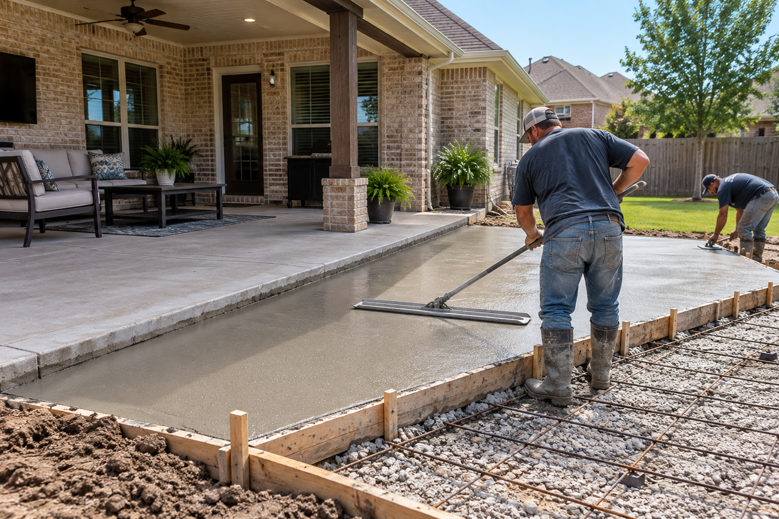Concrete patio extension contractor in Lafayette LA