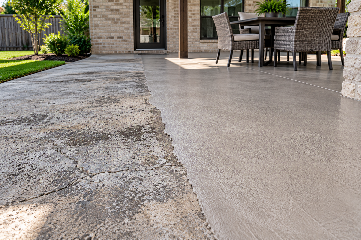 Professional concrete patio resurfacing