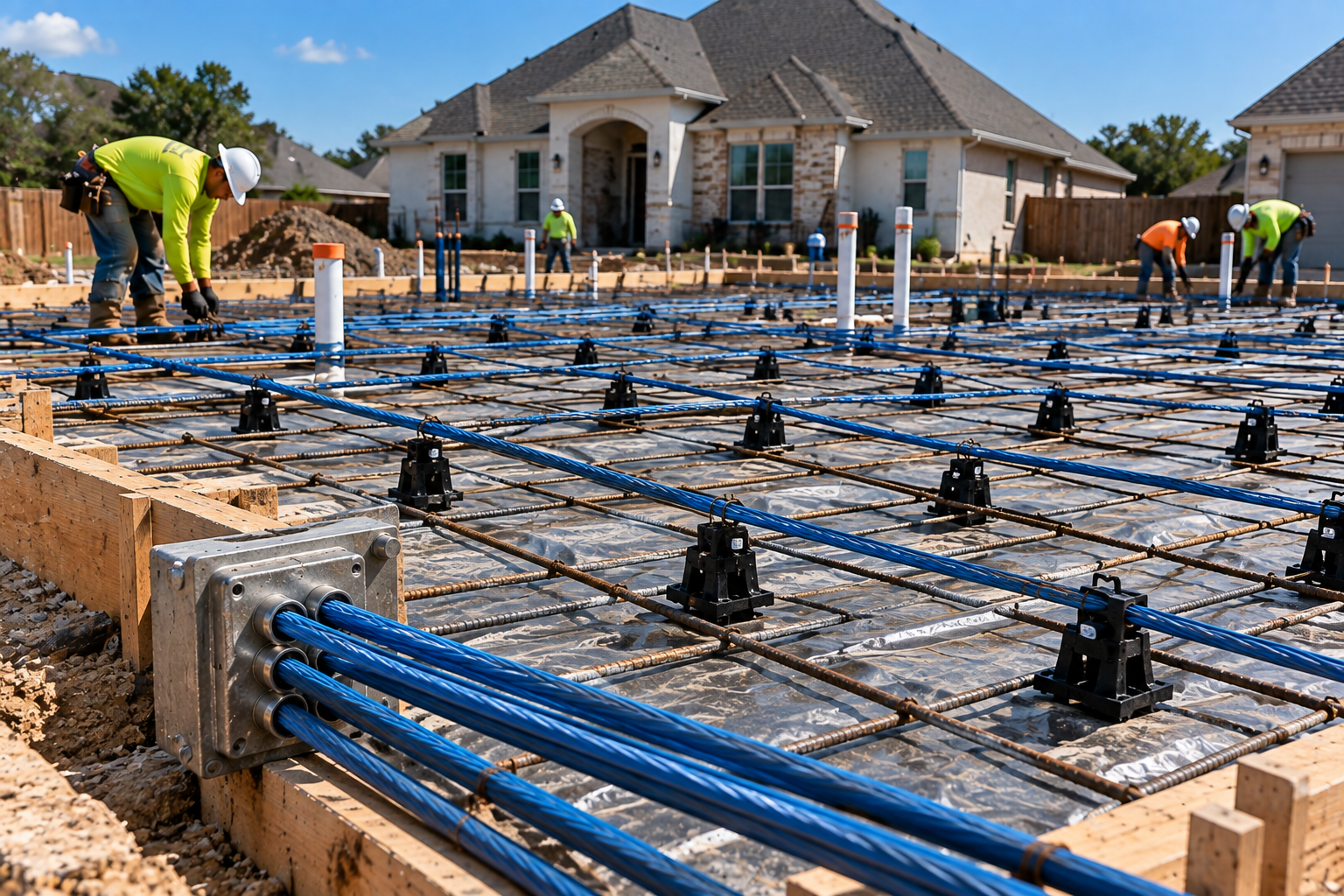 Residential post-tension concrete foundation and slab