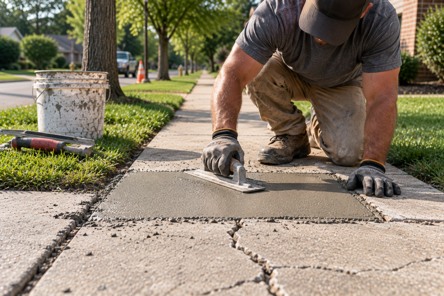 Concrete sidewalk repair in Lafayette LA