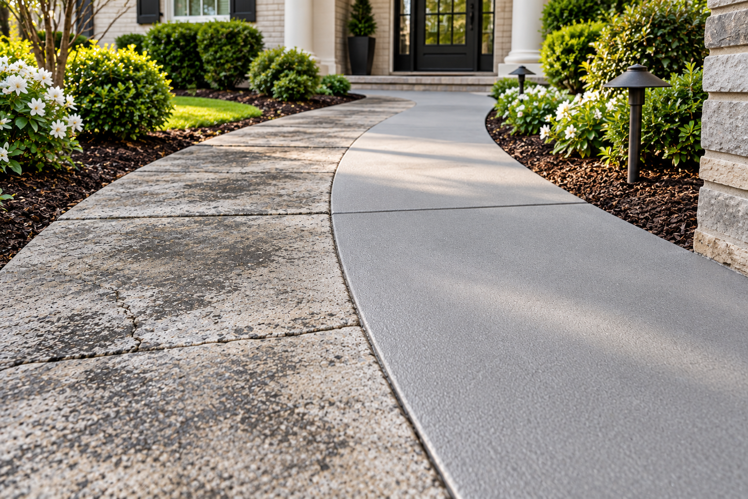 Old concrete walkway resurfacing