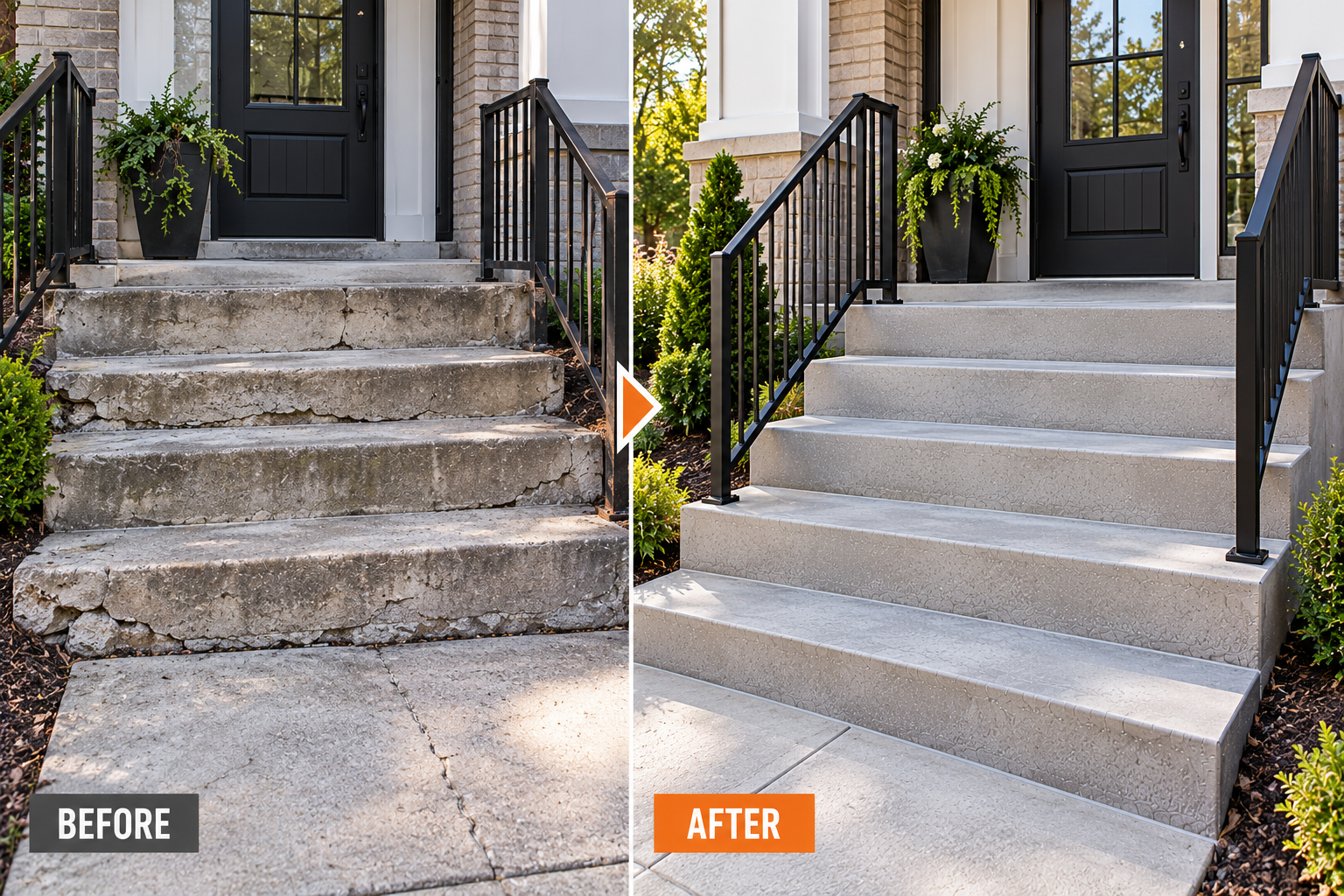 Concrete stair and step replacement in Lafayette LA