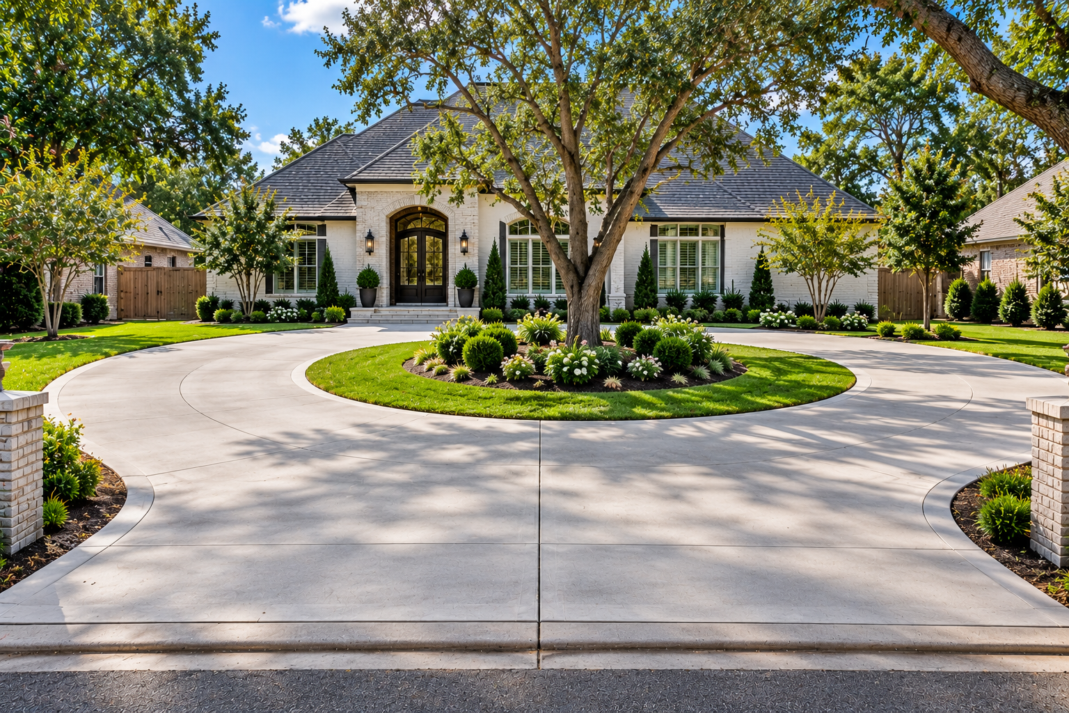 Half circle concrete driveway removal and replacement